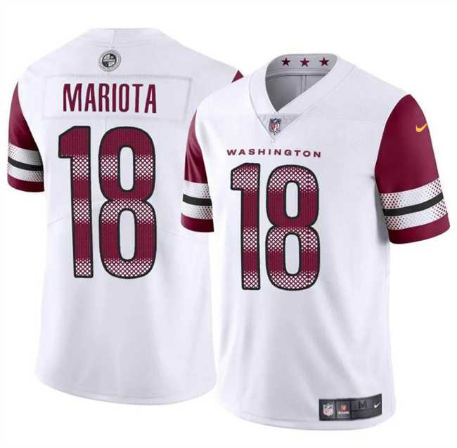 Men & Women & Youth Washington Commanders #18 Marcus Mariota White 2024 Vapor Limited Stitched Jersey,We sell and wholesale Men & Women & Youth Washington Commanders #18 Marcus Mariota White 2024 Vapor Limited Stitched Jersey on line form chian!